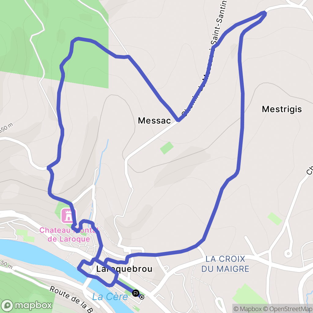 Laroquebrou : carte du parcours de randonnée - France