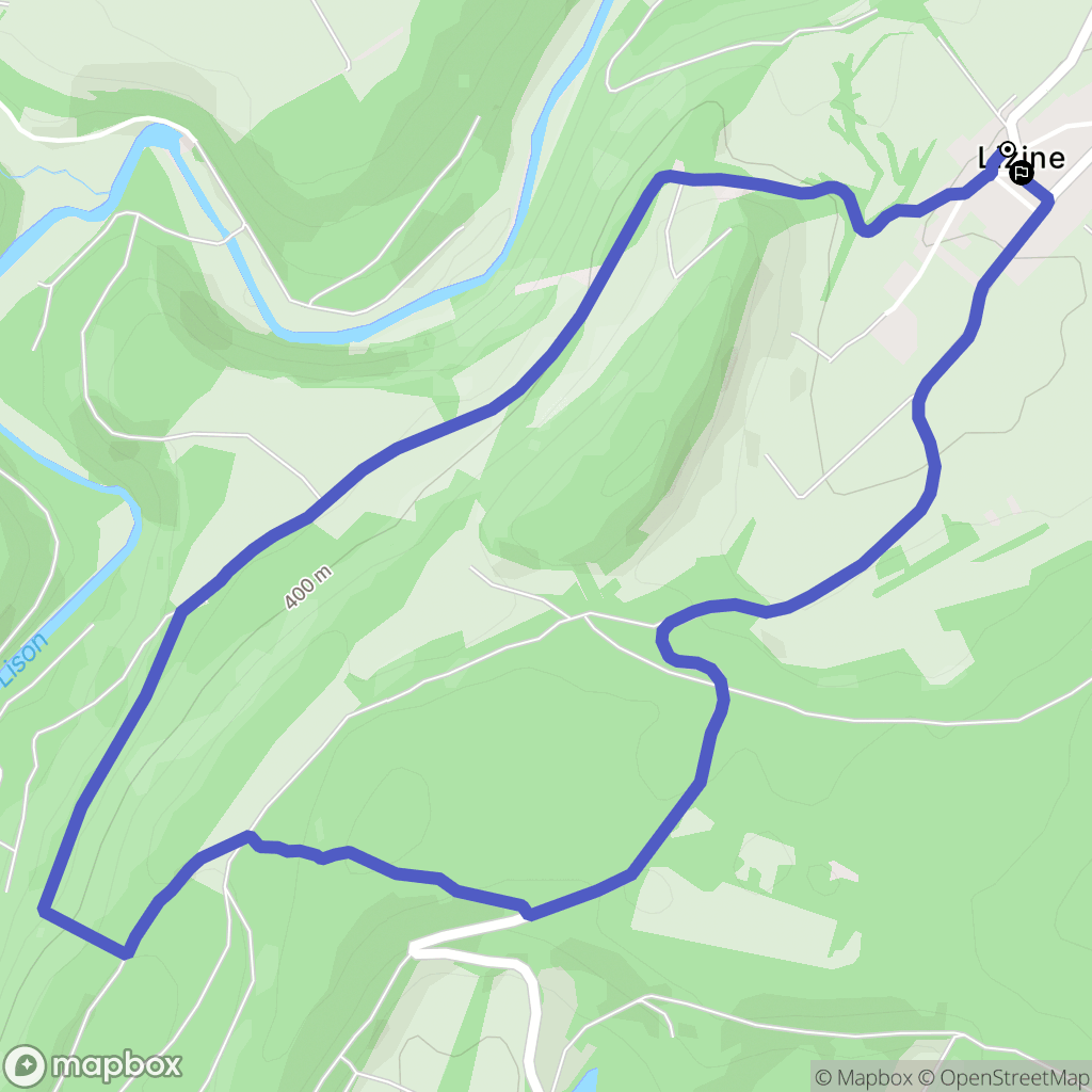 Lizine : carte du parcours de randonnée - France