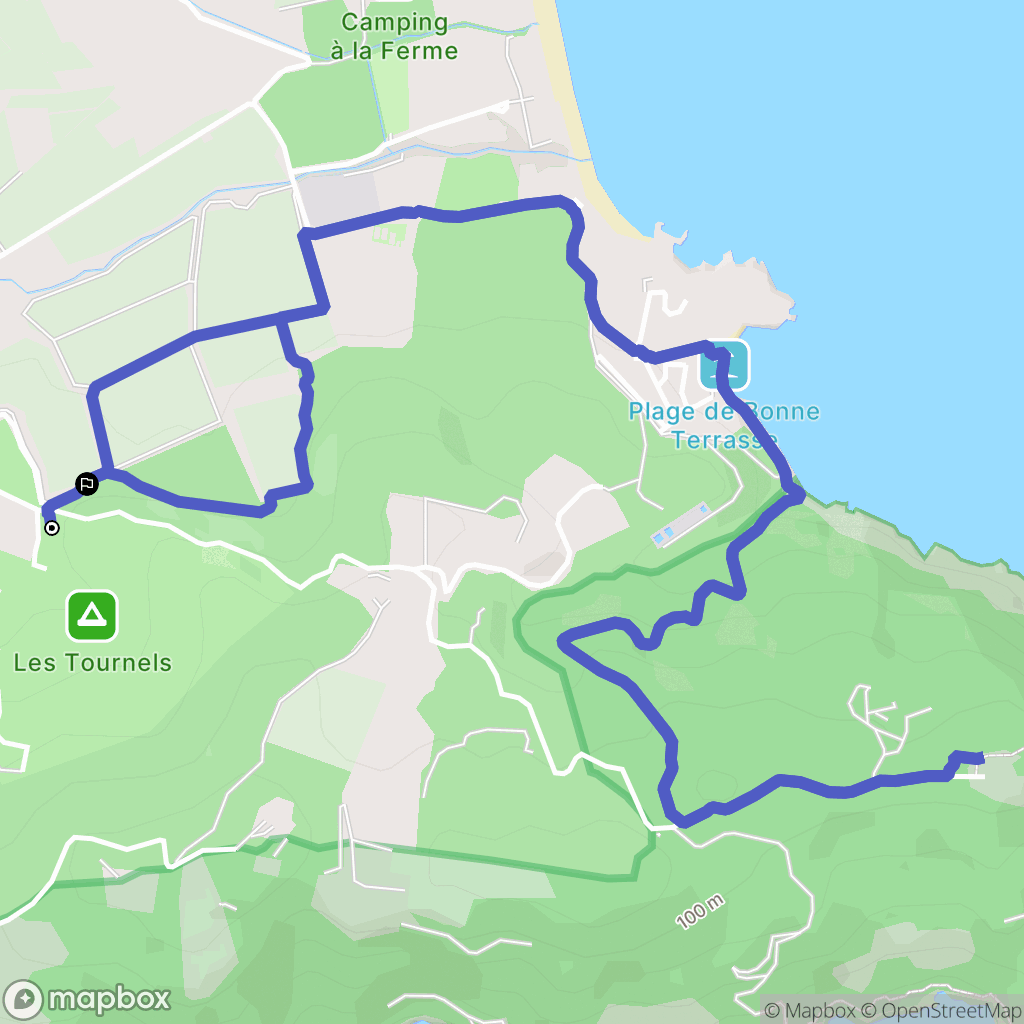 Ramatuelle : carte du parcours de randonnée - France