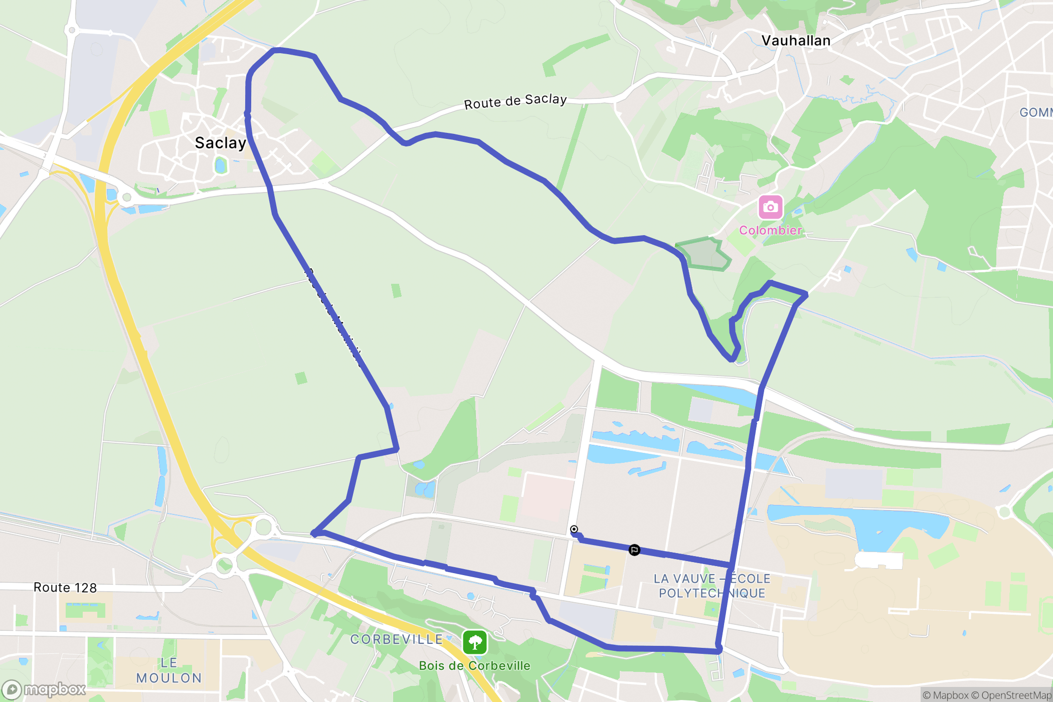 Palaiseau : carte du parcours de randonnée - France