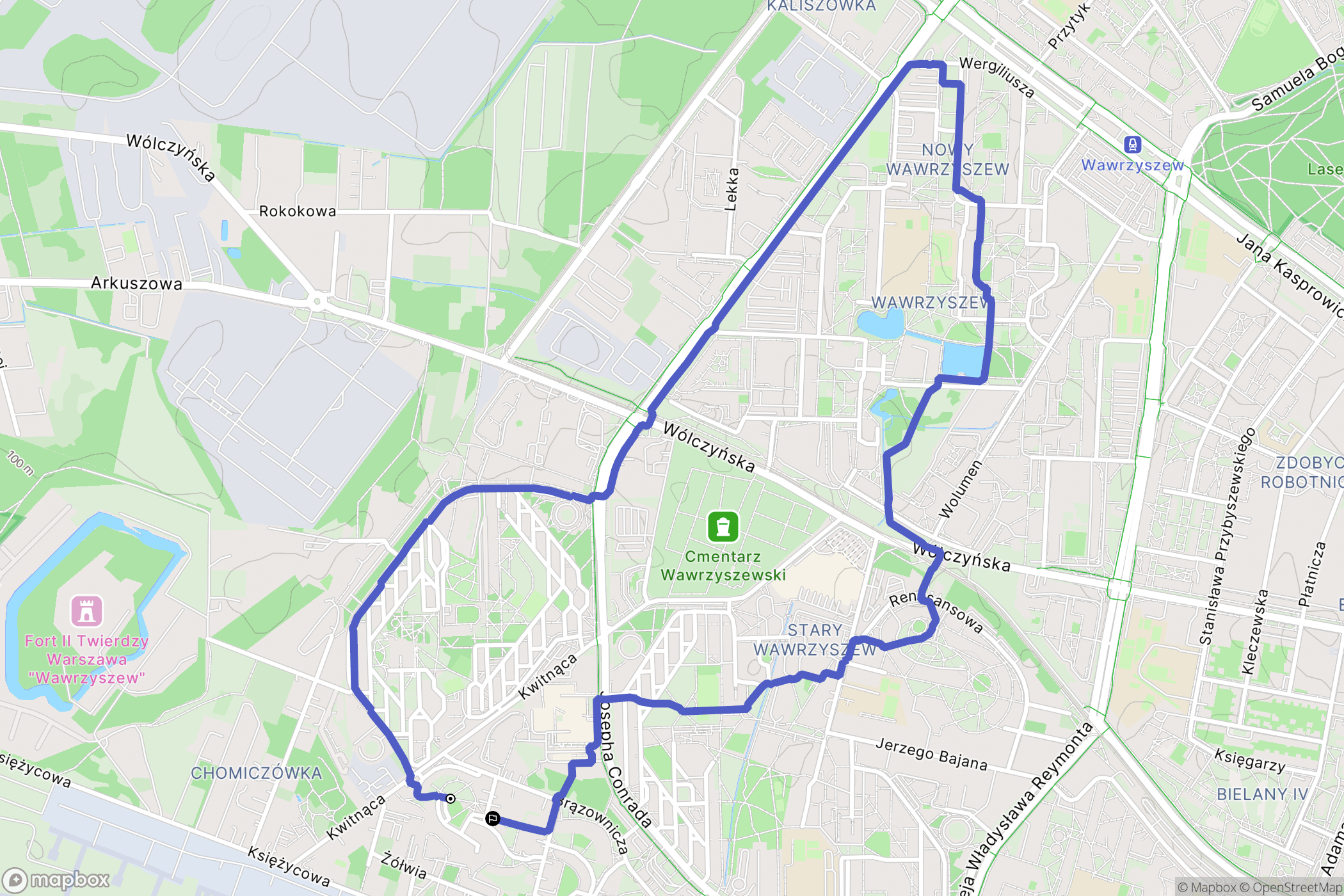 Warszawa: mapa trasy - Poland