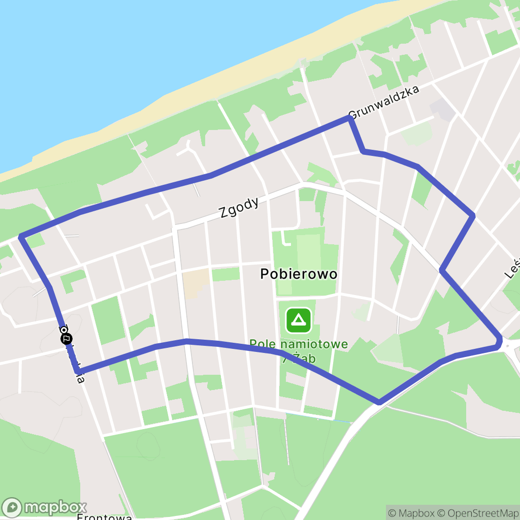 Pobierowo: mapa trasy - Poland