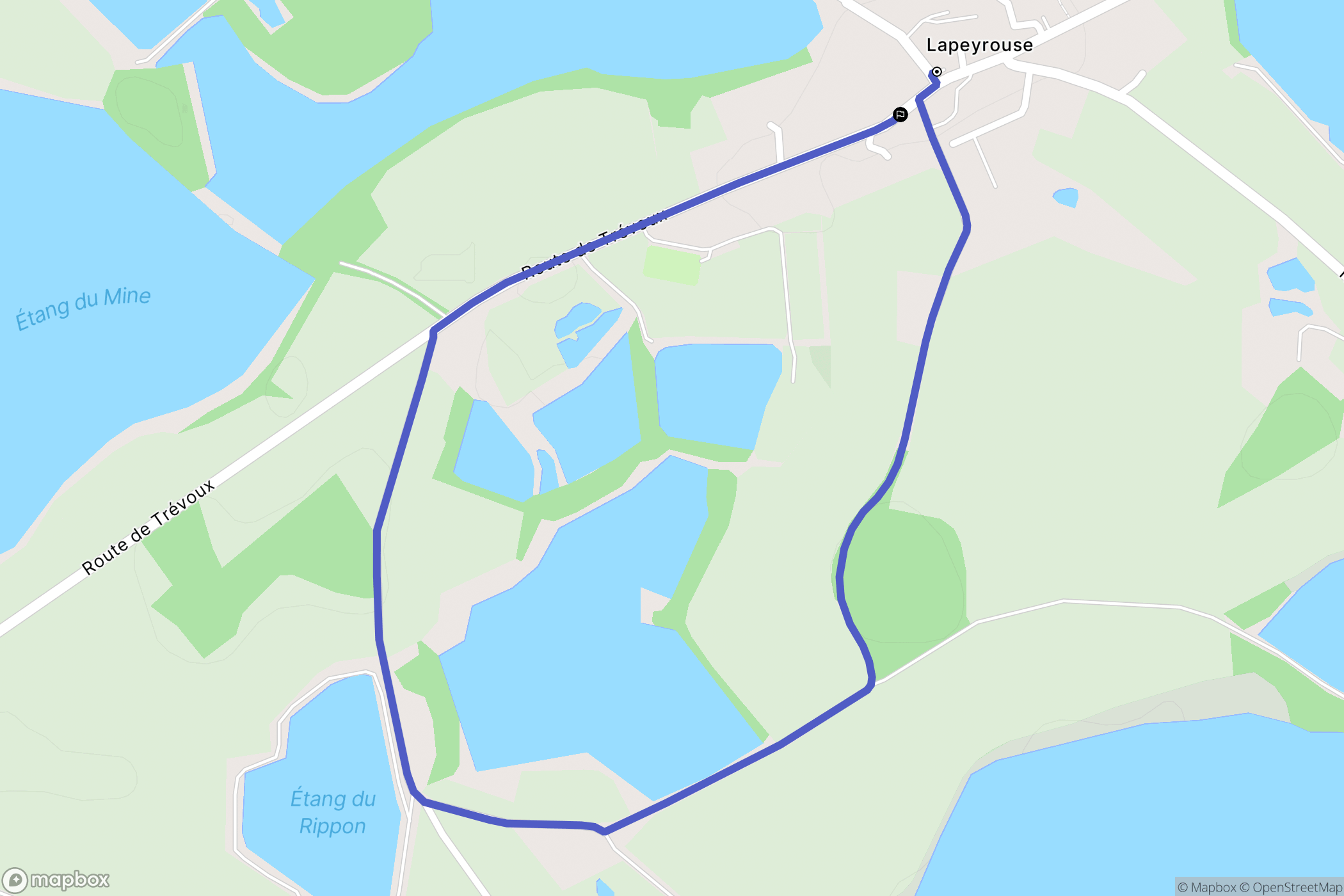 Lapeyrouse : carte du parcours de randonnée - France