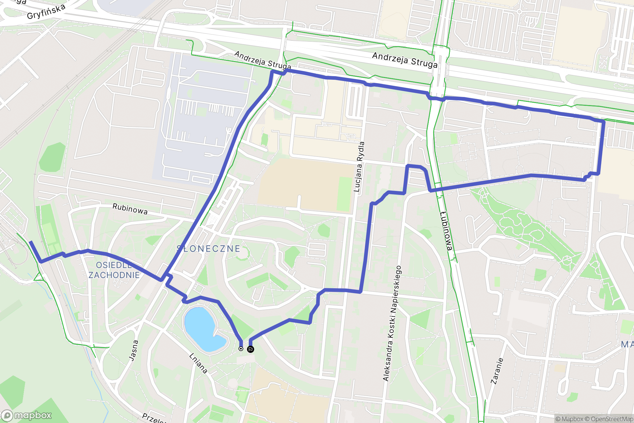 Szczecin: mapa trasy - Poland