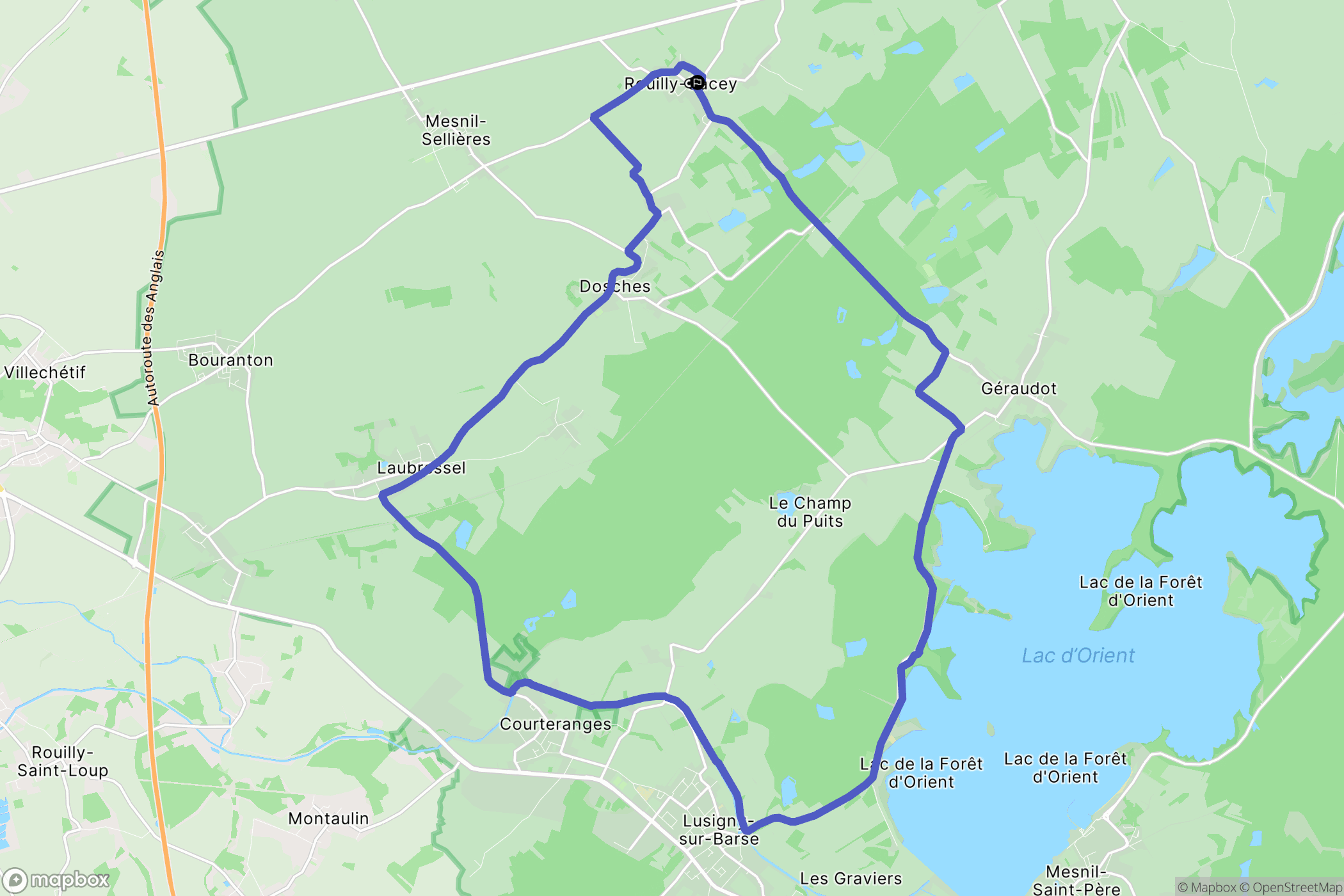 Rouilly-Sacey : carte du parcours de randonnée - France