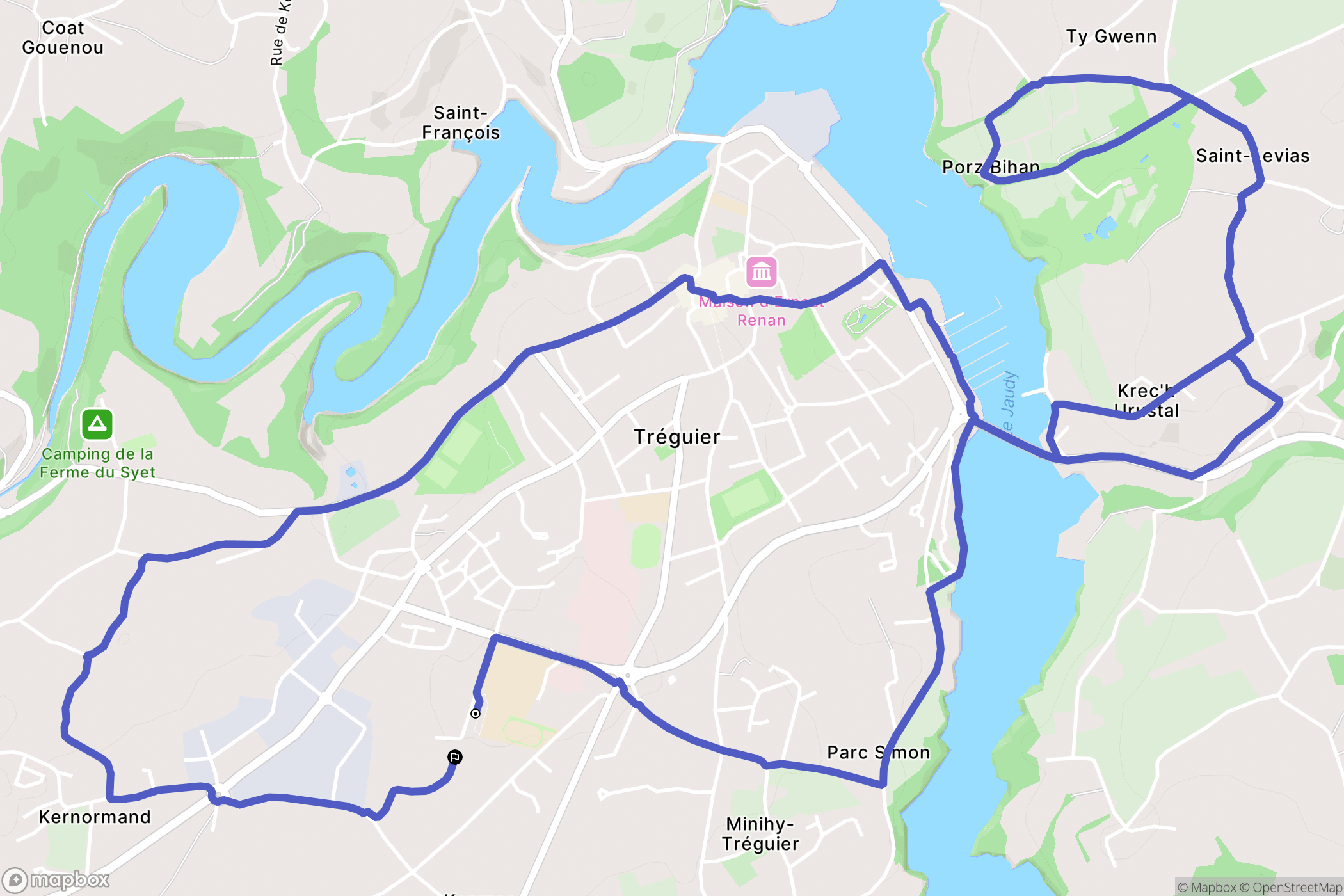 Minihy-Tréguier : carte du parcours de randonnée - France