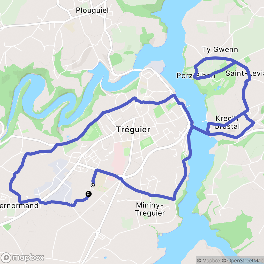 Minihy-Tréguier : carte du parcours de randonnée - France
