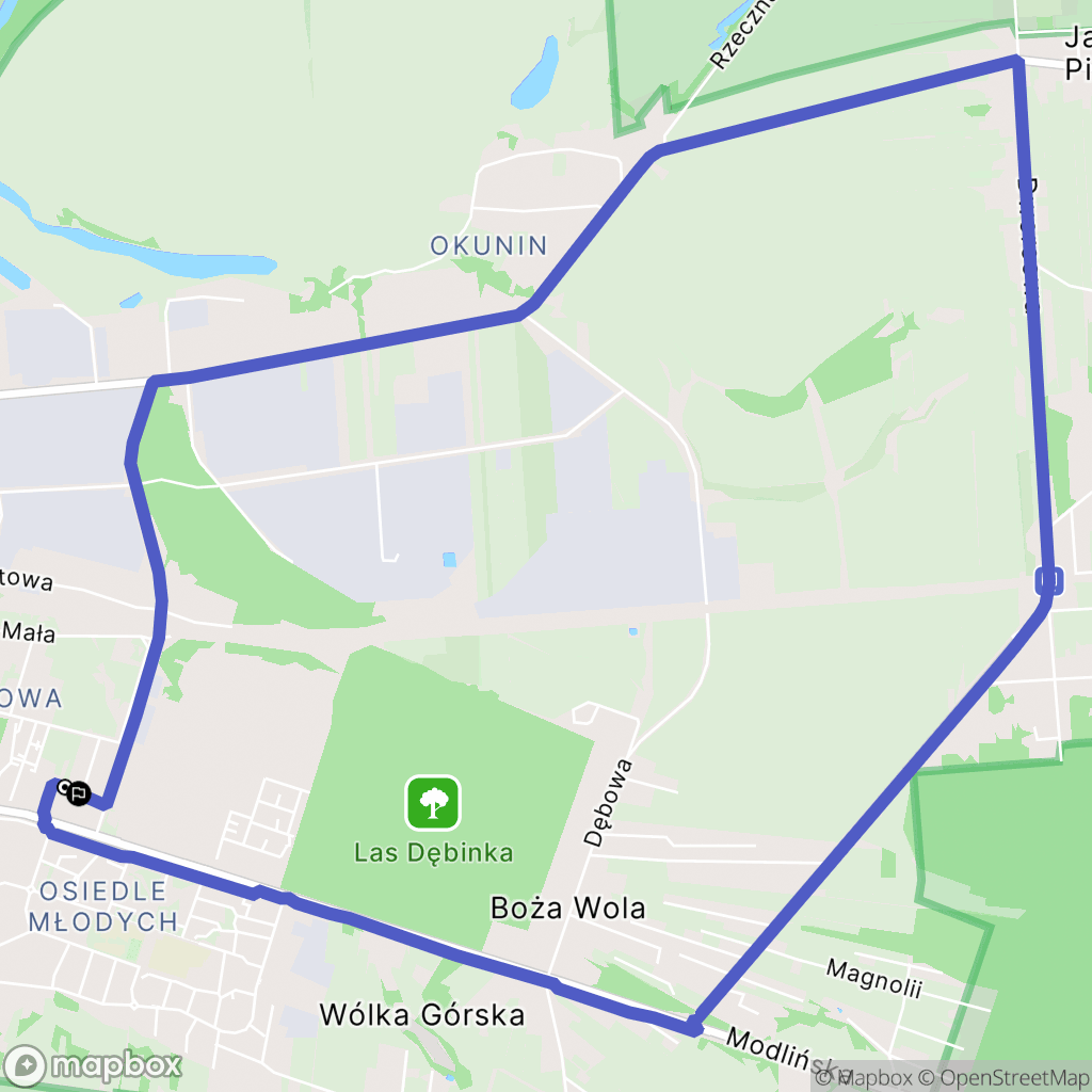 Nowy Dwór Mazowiecki: mapa trasy - Poland