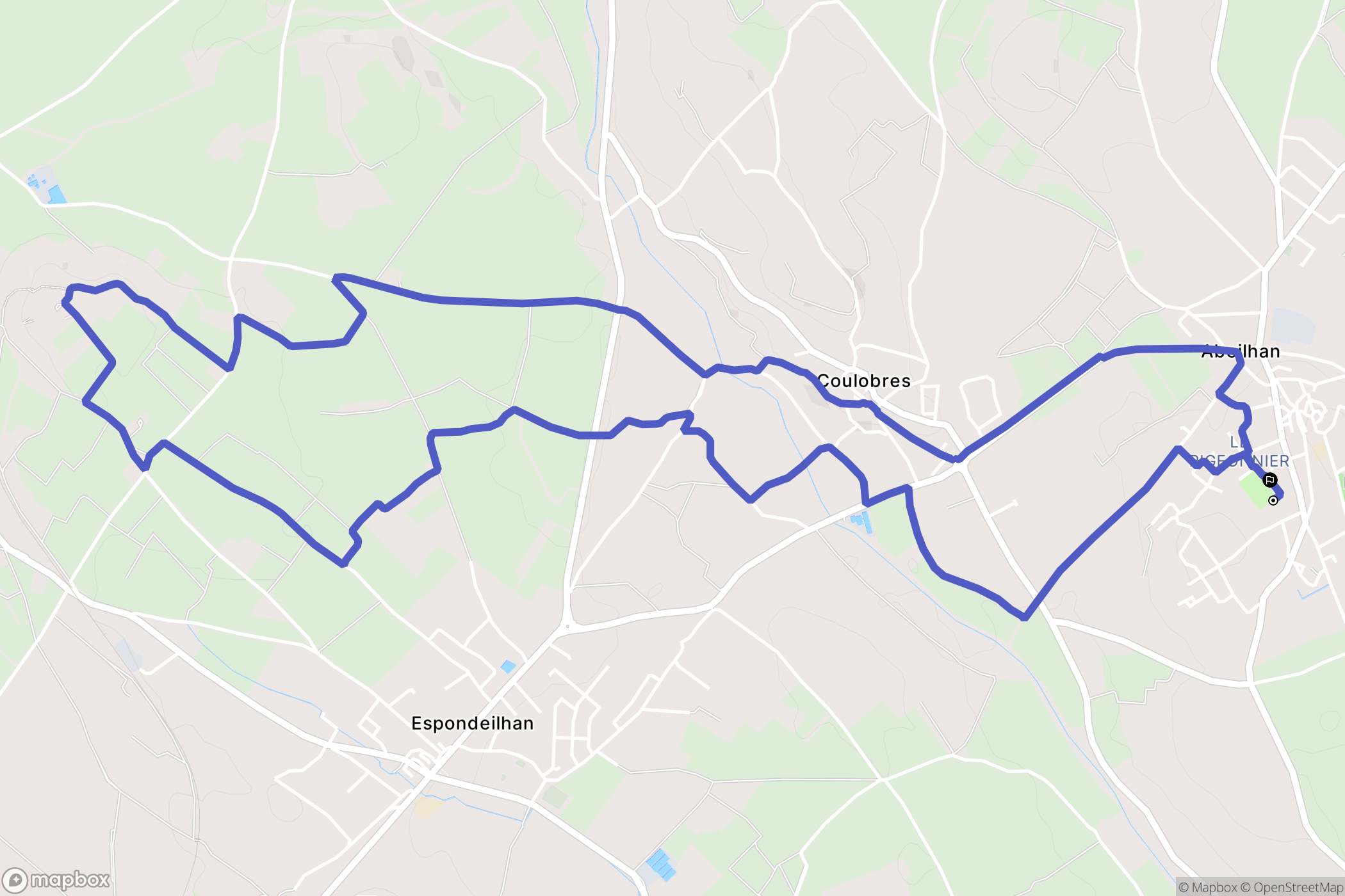 Abeilhan : carte du parcours de randonnée - France