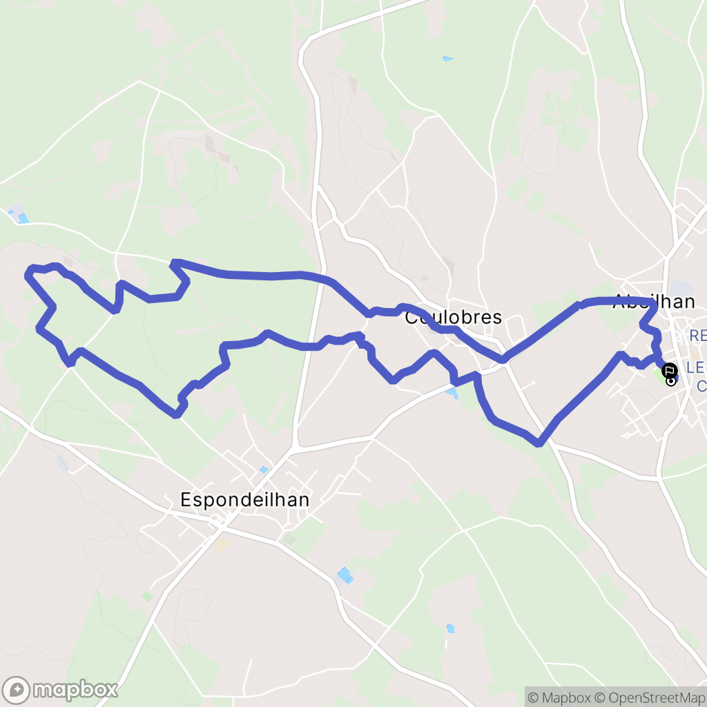 Abeilhan : carte du parcours de randonnée - France