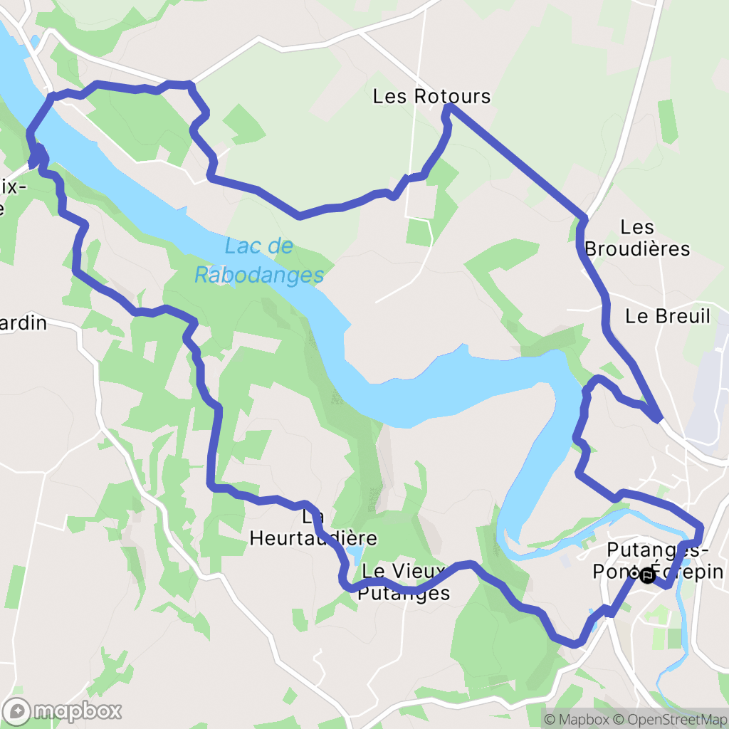 Putanges-le-Lac : carte du parcours de randonnée - France