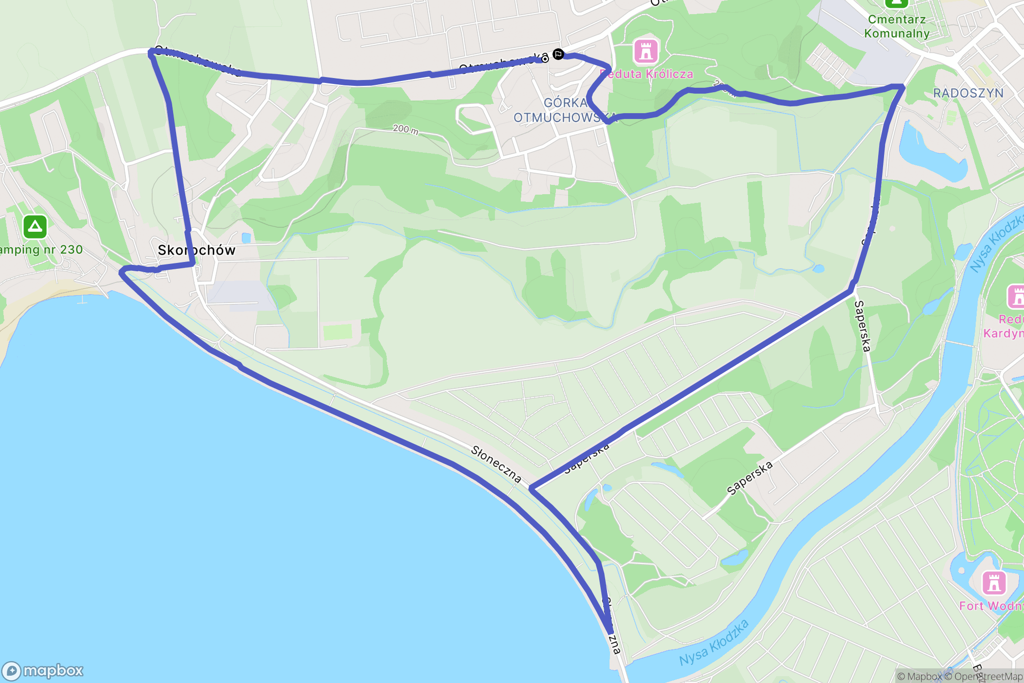 Nysa: mapa trasy - Poland