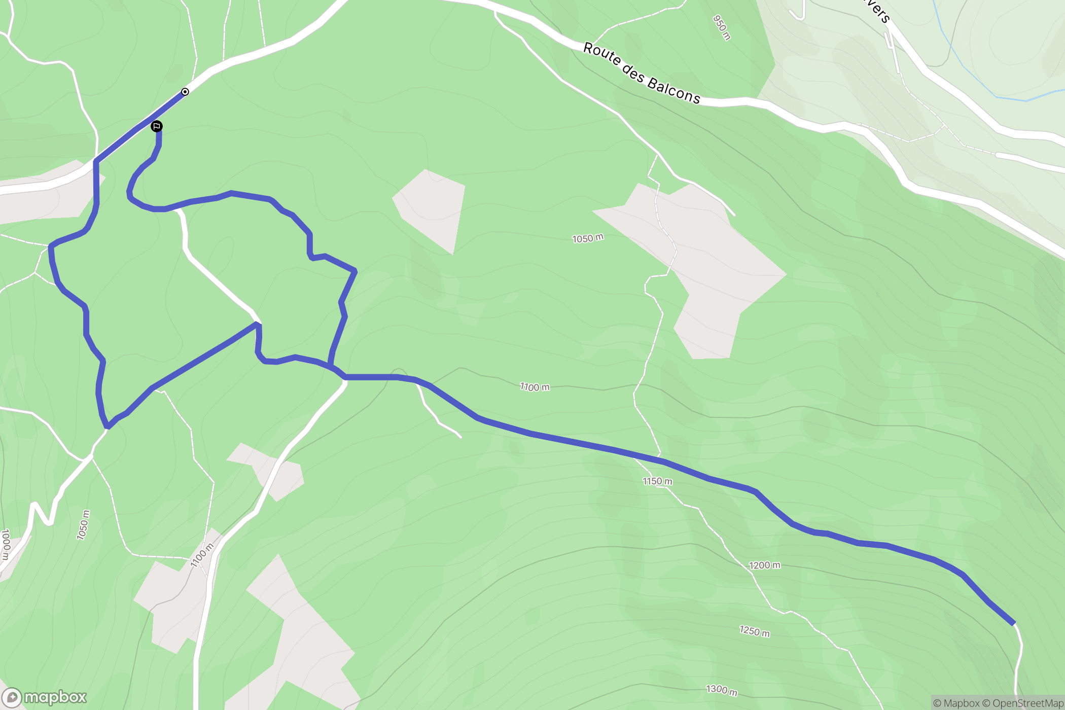 Sainte-Agnès : carte du parcours de randonnée - France