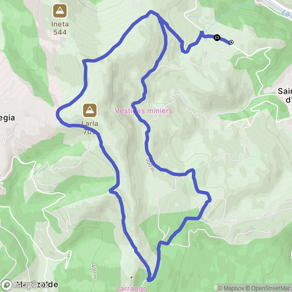 Saint-Martin-d'Arrossa : carte du parcours de randonnée - France
