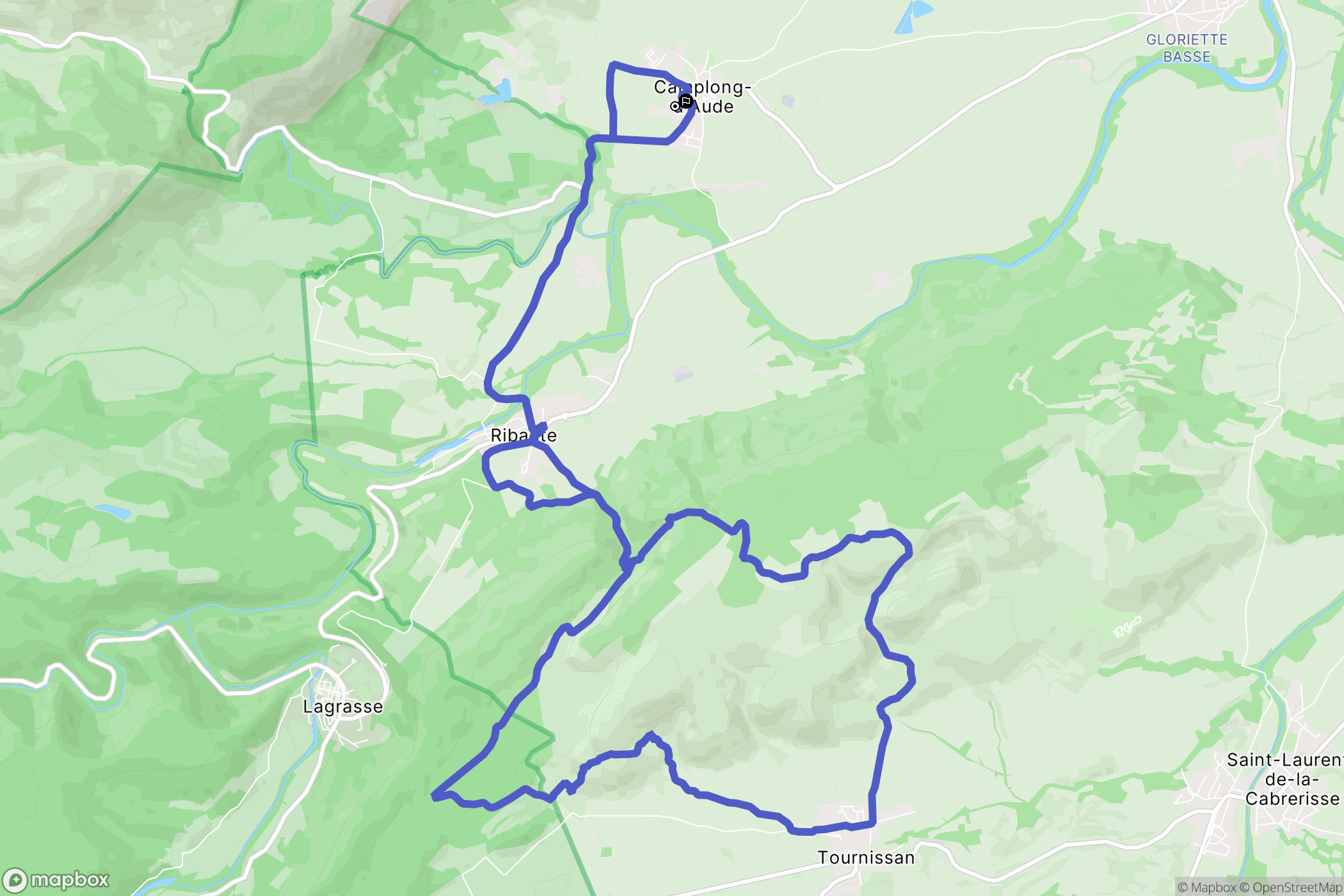 Camplong-d'Aude : carte du parcours de randonnée - France