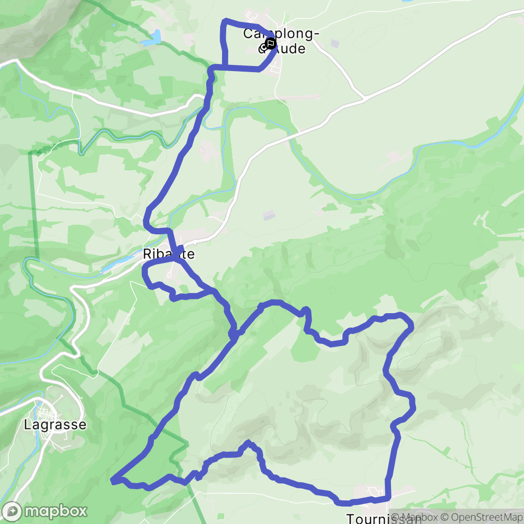 Camplong-d'Aude : carte du parcours de randonnée - France