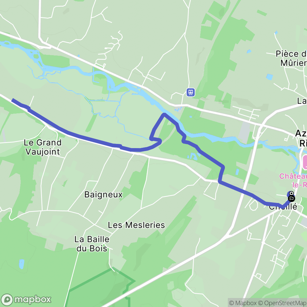 Cheillé : carte du parcours de randonnée - France