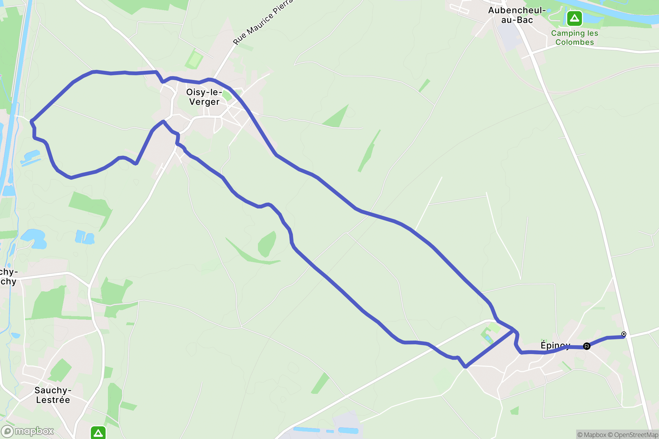 Épinoy : carte du parcours de randonnée - France