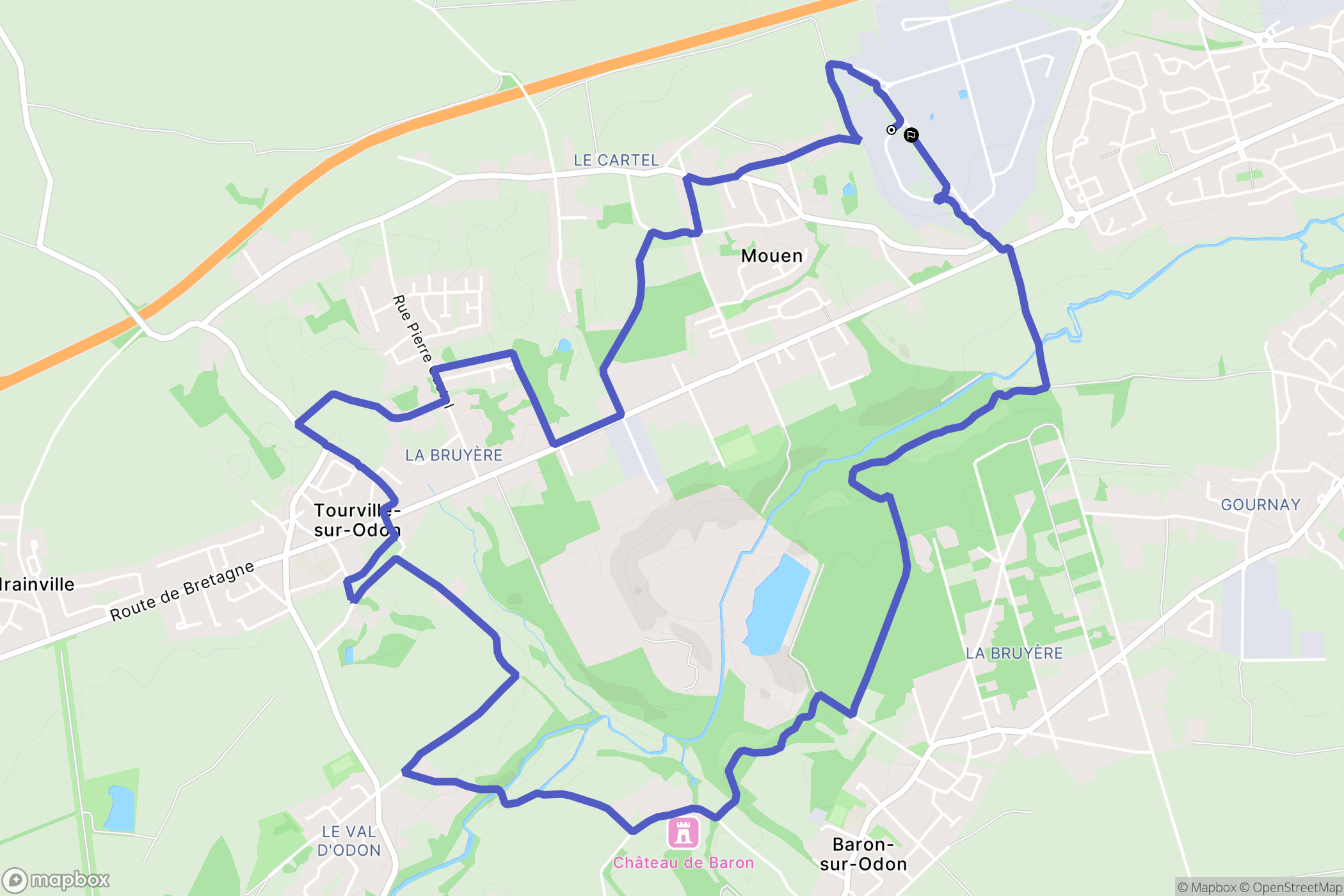 Mouen : carte du parcours de randonnée - France
