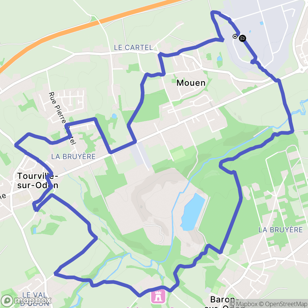 Mouen : carte du parcours de randonnée - France
