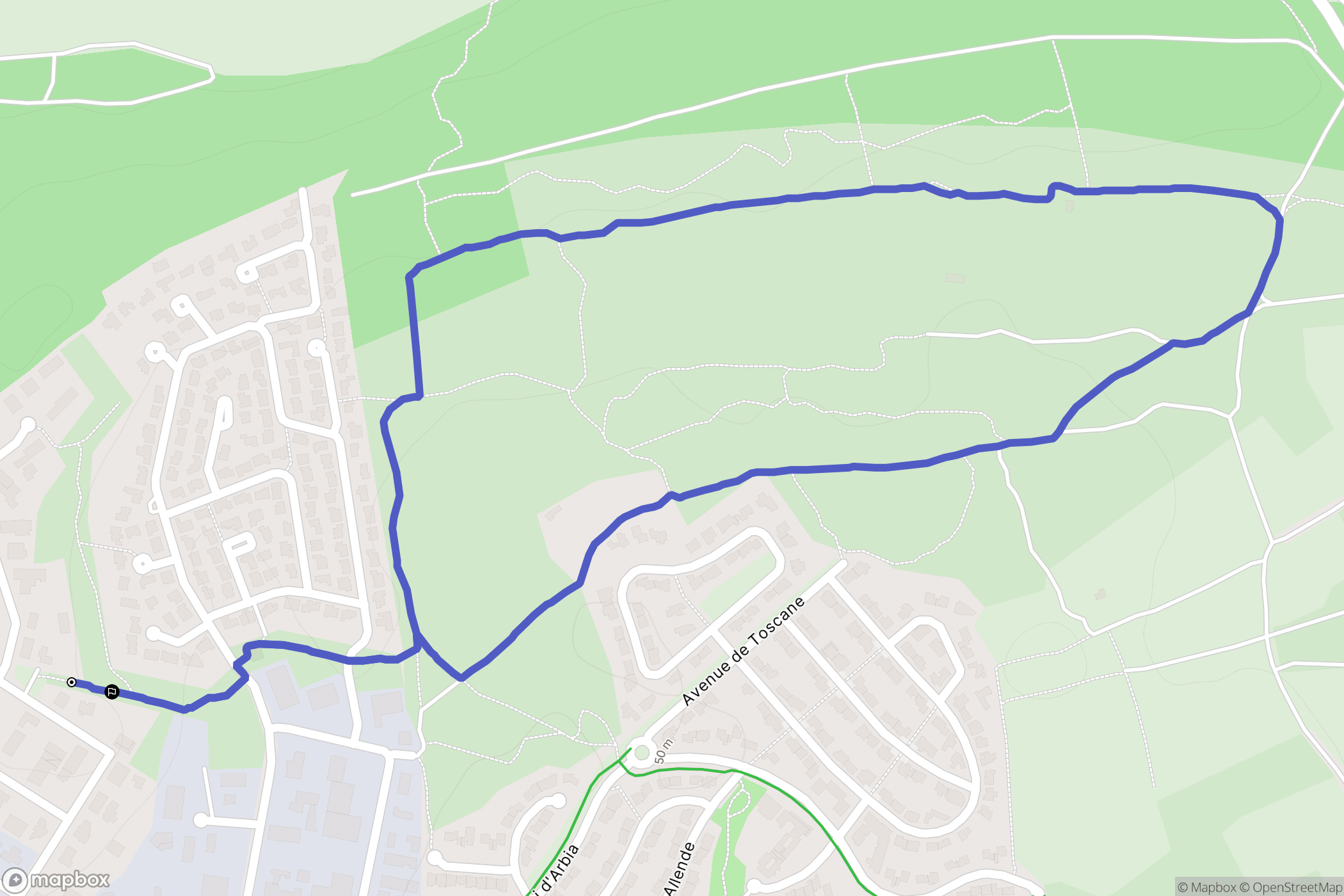 Le Crès : carte du parcours de randonnée - France