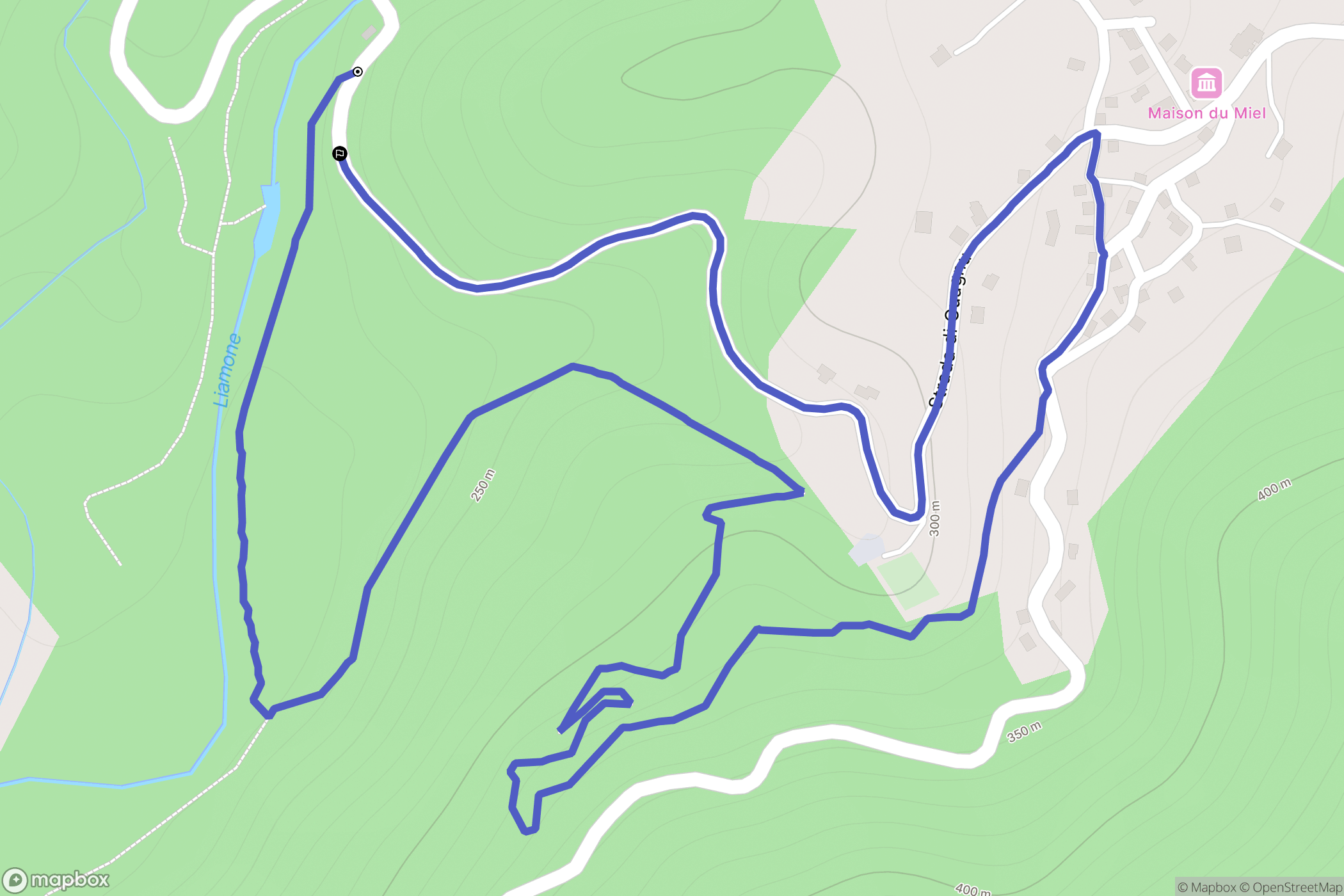 Murzo : carte du parcours de randonnée - France
