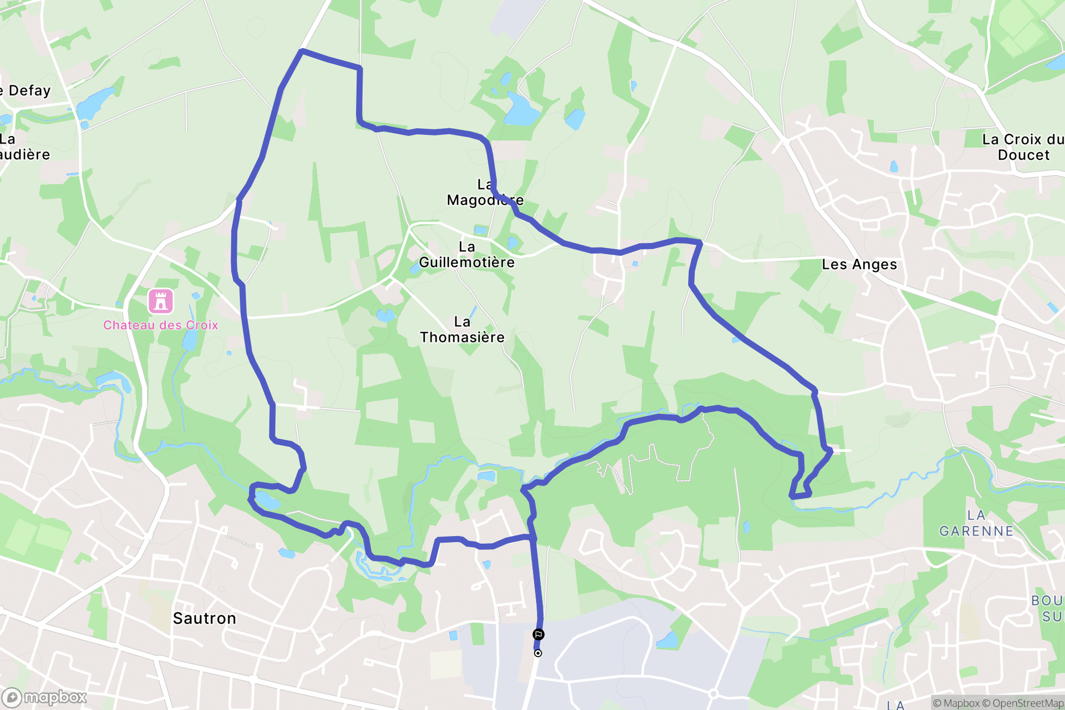 Sautron : carte du parcours de randonnée - France