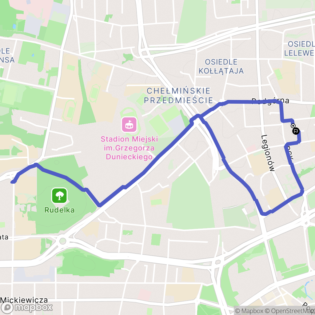 Toruń: mapa trasy - Poland