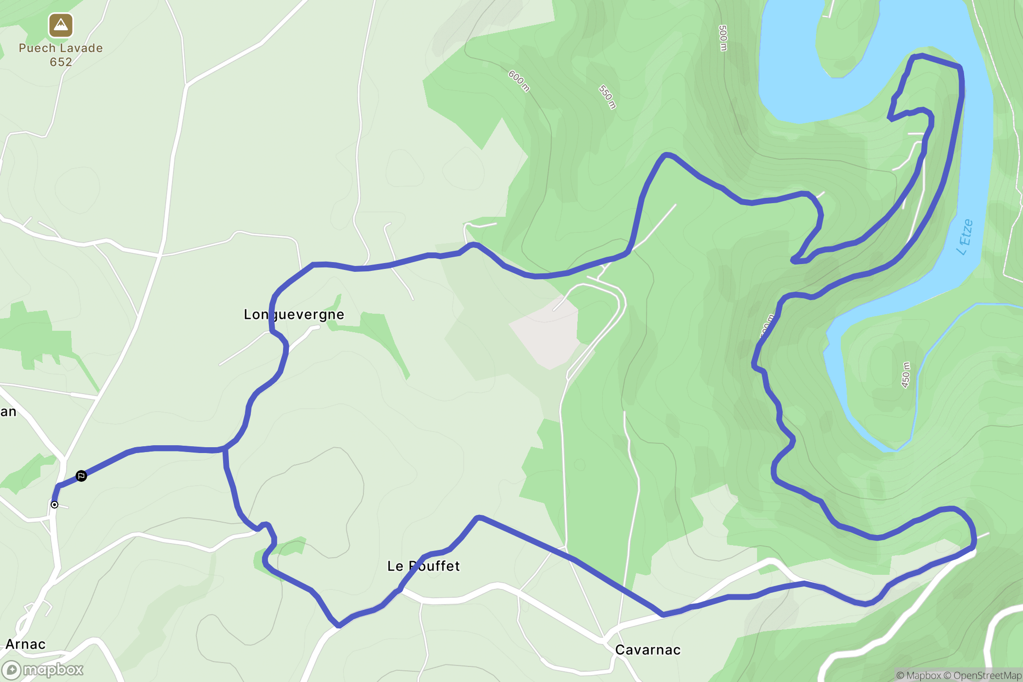 Arnac : carte du parcours de randonnée - France