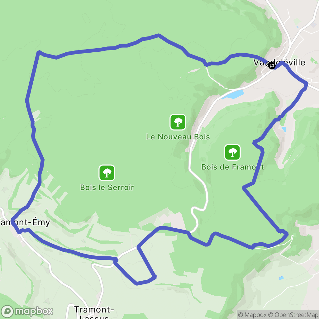 Vandeléville : carte du parcours de randonnée - France