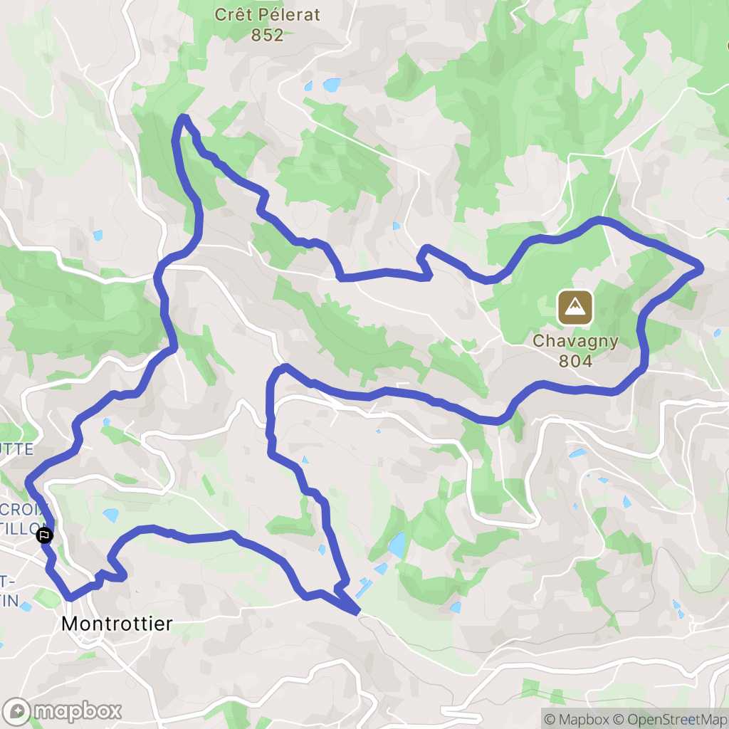 Montrottier : carte du parcours de randonnée - France
