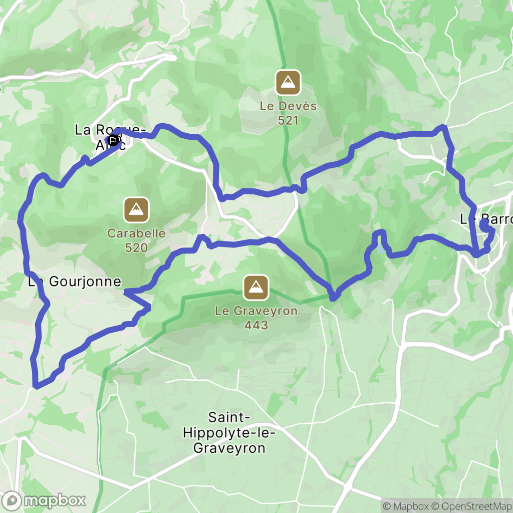 La Roque-Alric : carte du parcours de randonnée - France