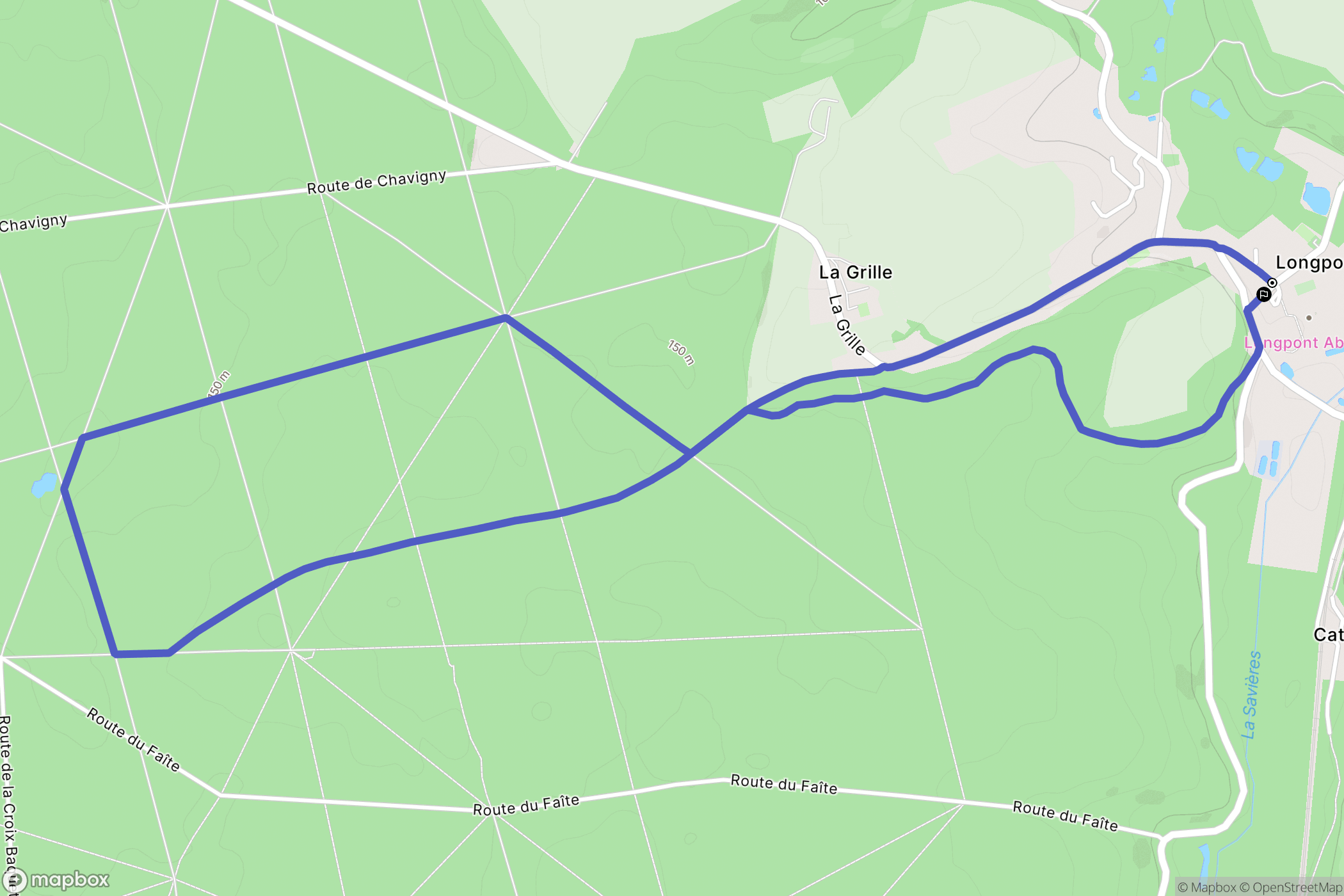 Longpont : carte du parcours de randonnée - France