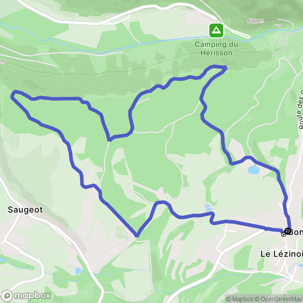 Bonlieu : carte du parcours de randonnée - France