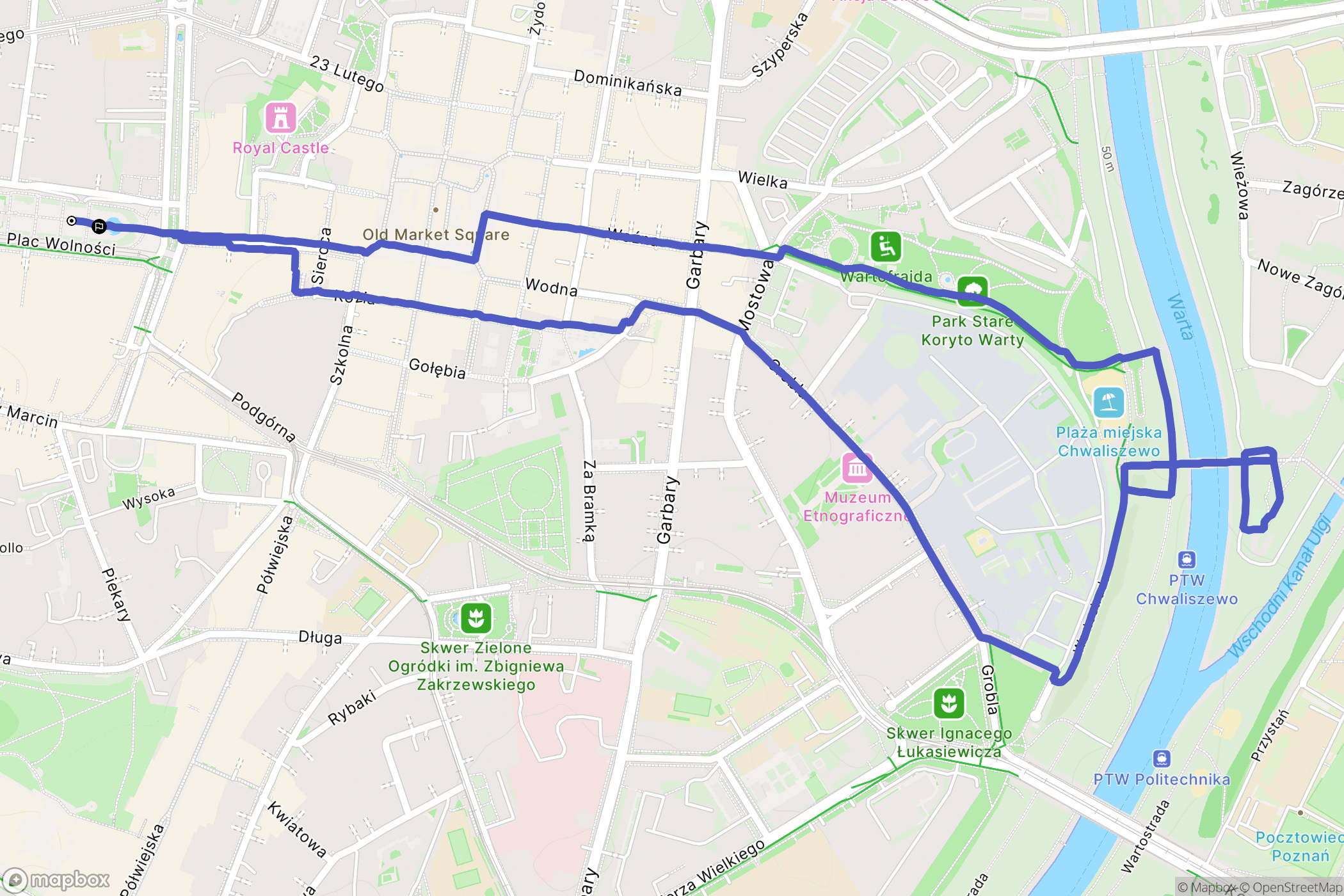 Poznań: mapa trasy - Poland