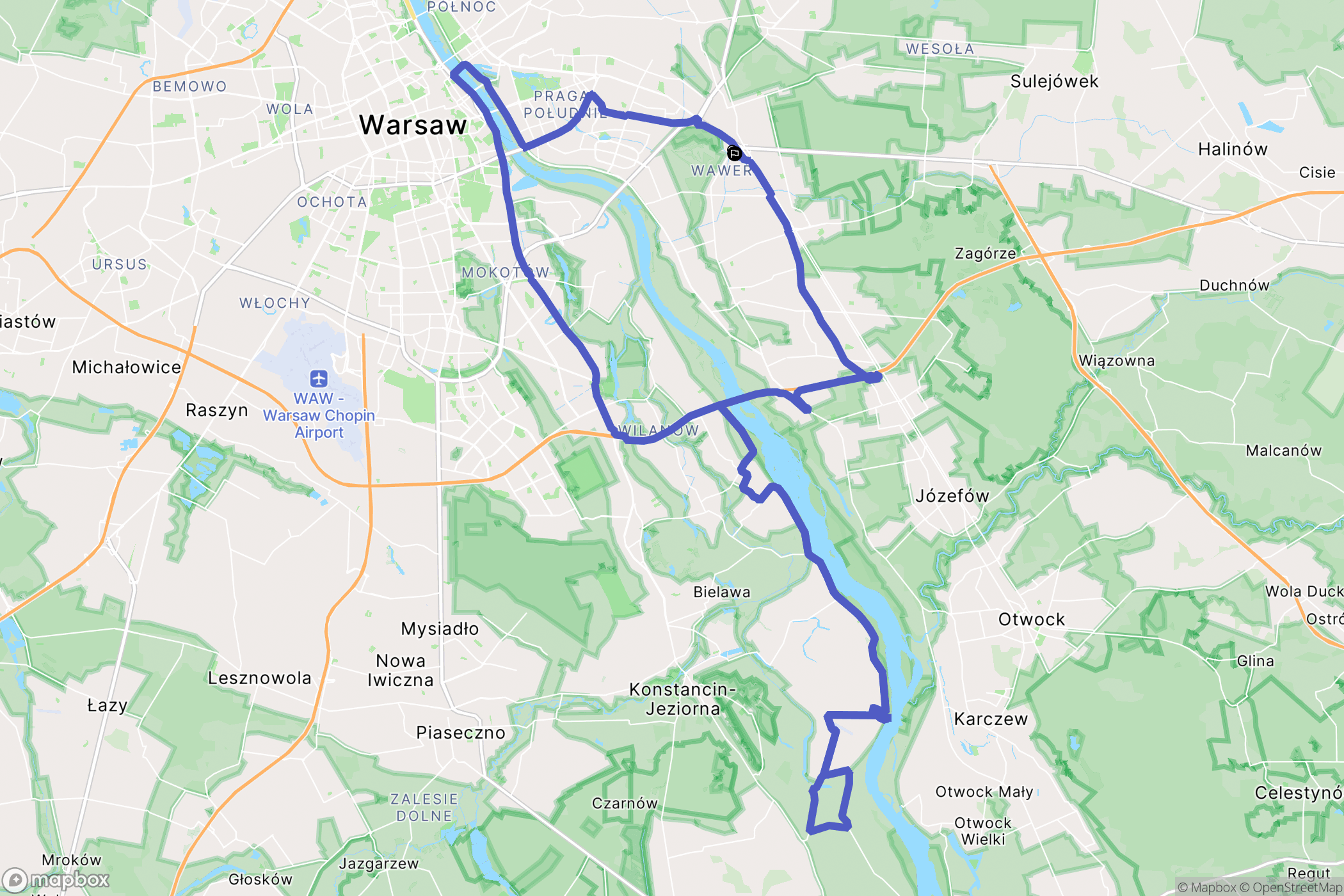 Warszawa: mapa trasy - Poland