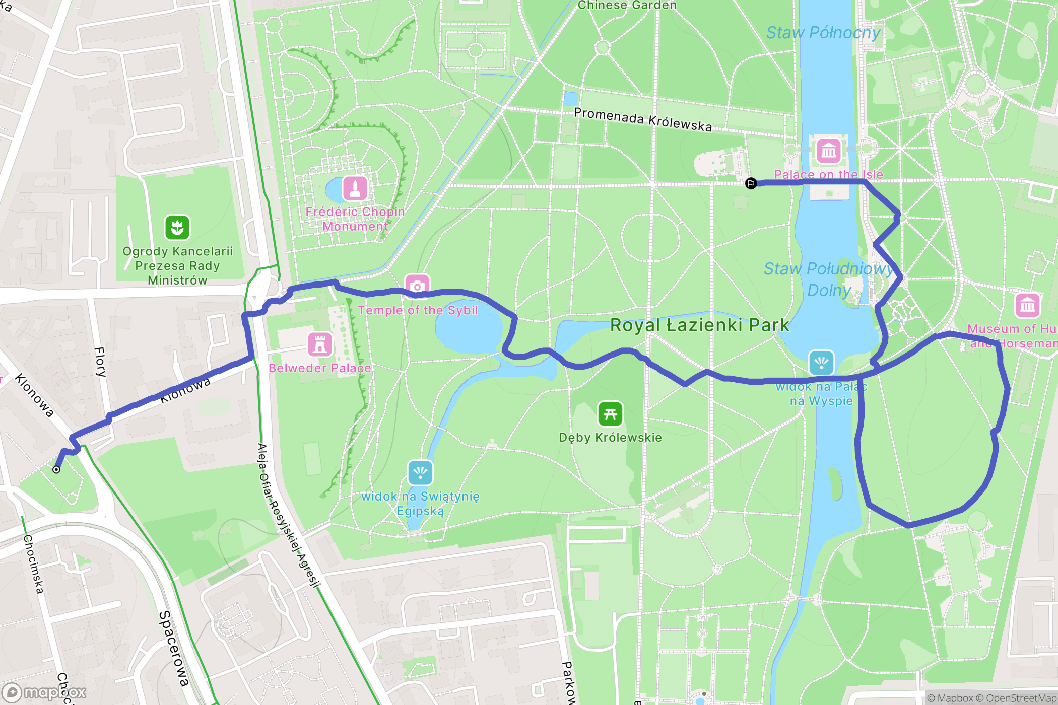 Warszawa: mapa trasy - Poland