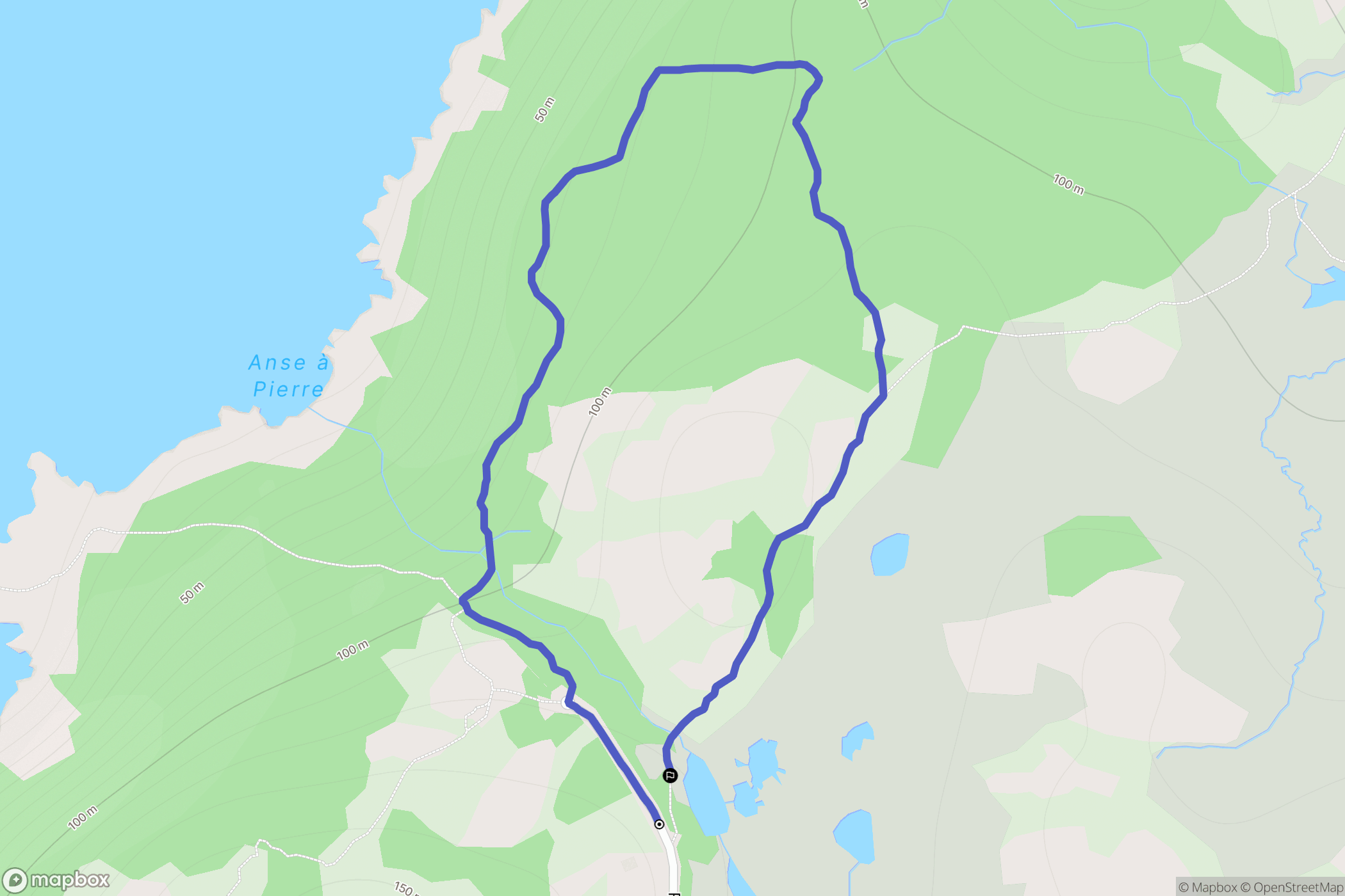 Saint-Pierre : carte du parcours de randonnée - France