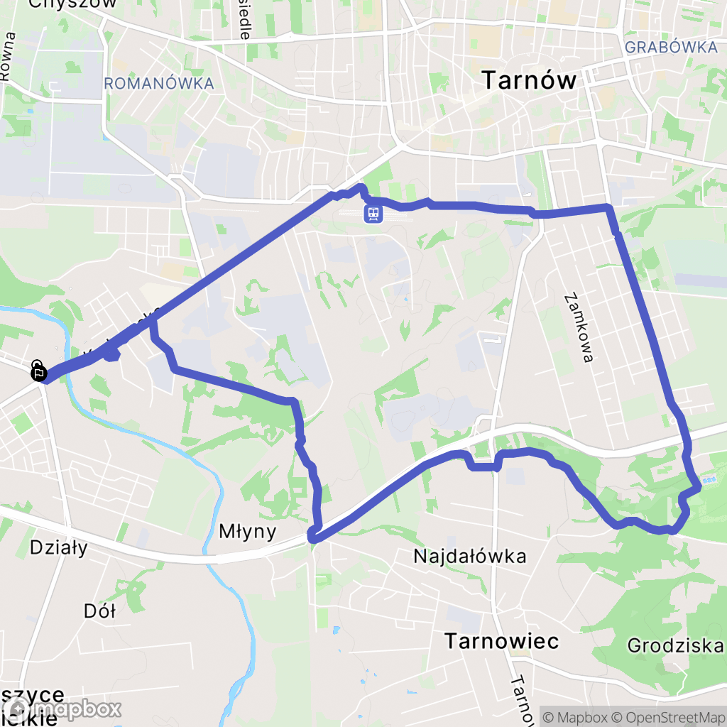 Tarnów: mapa trasy - Poland