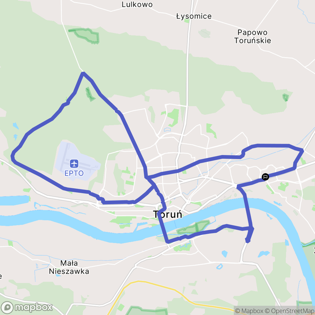 Toruń: mapa trasy - Poland