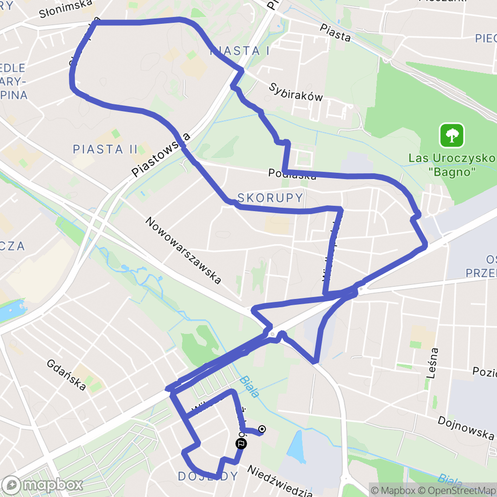 Białystok: mapa trasy - Poland