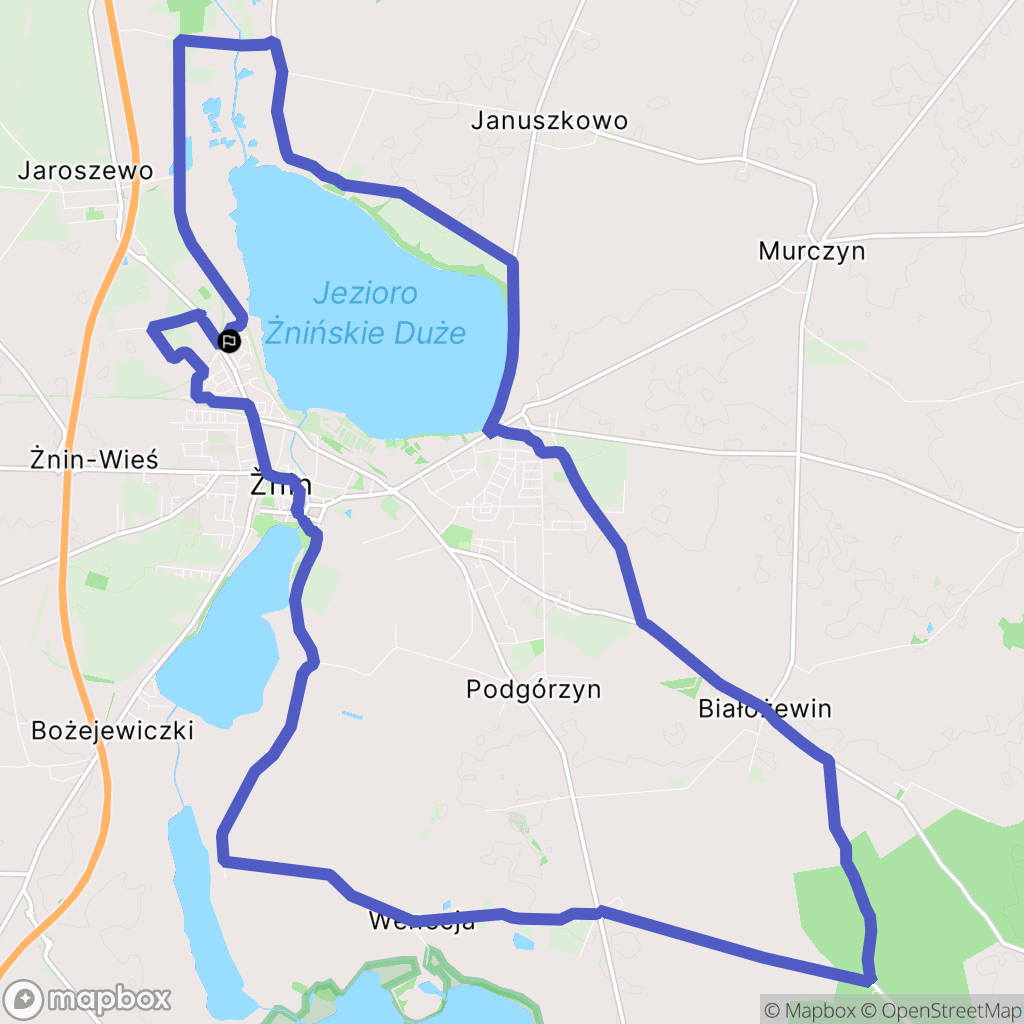 Żnin: mapa trasy - Poland