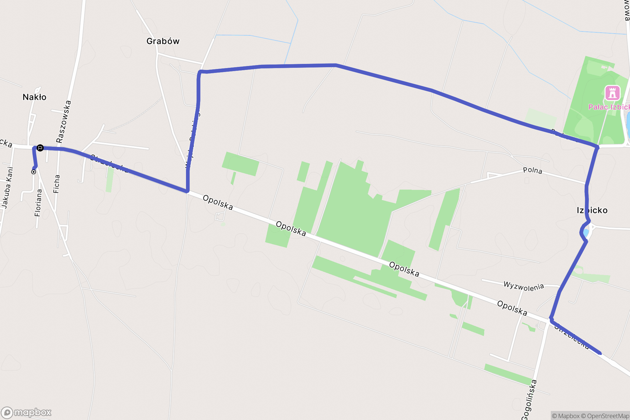Nakło: mapa trasy - Poland