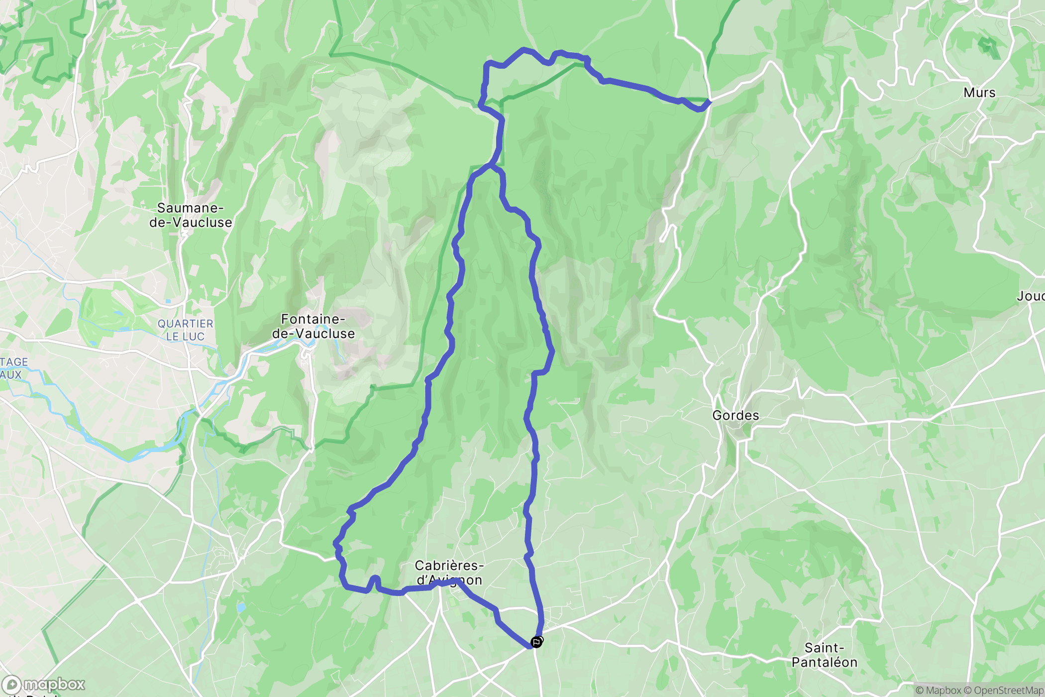 Gordes : carte du parcours de randonnée - France