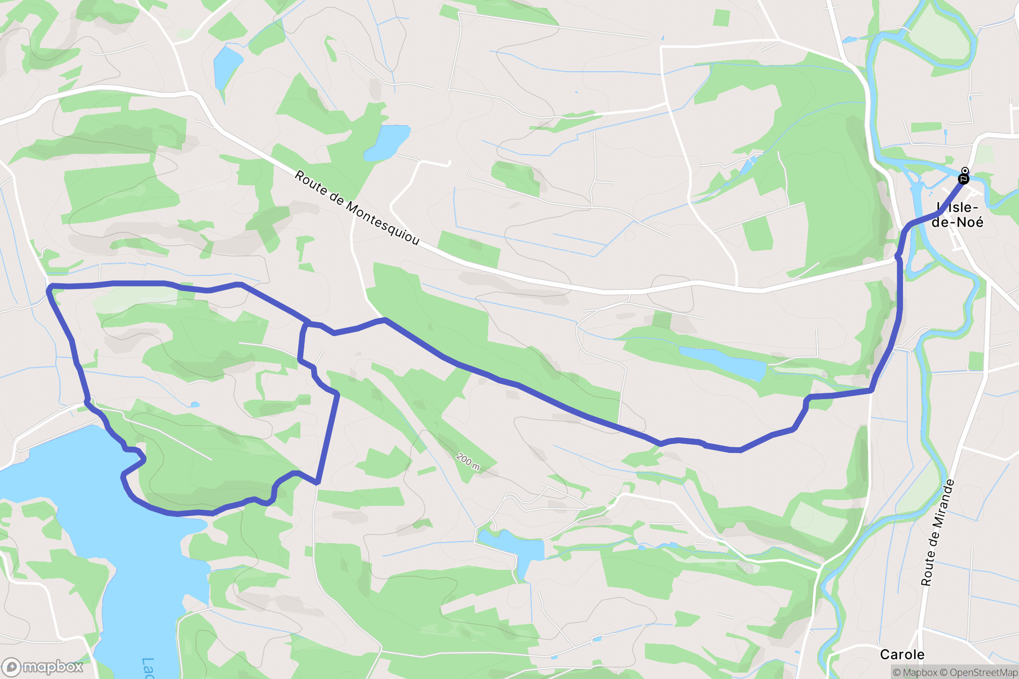 L'Isle-de-Noé : carte du parcours de randonnée - France