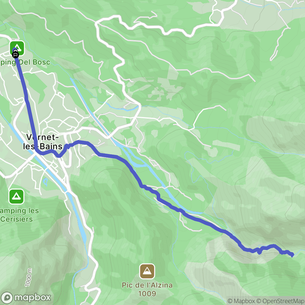 Vernet-les-Bains : carte du parcours de randonnée - France