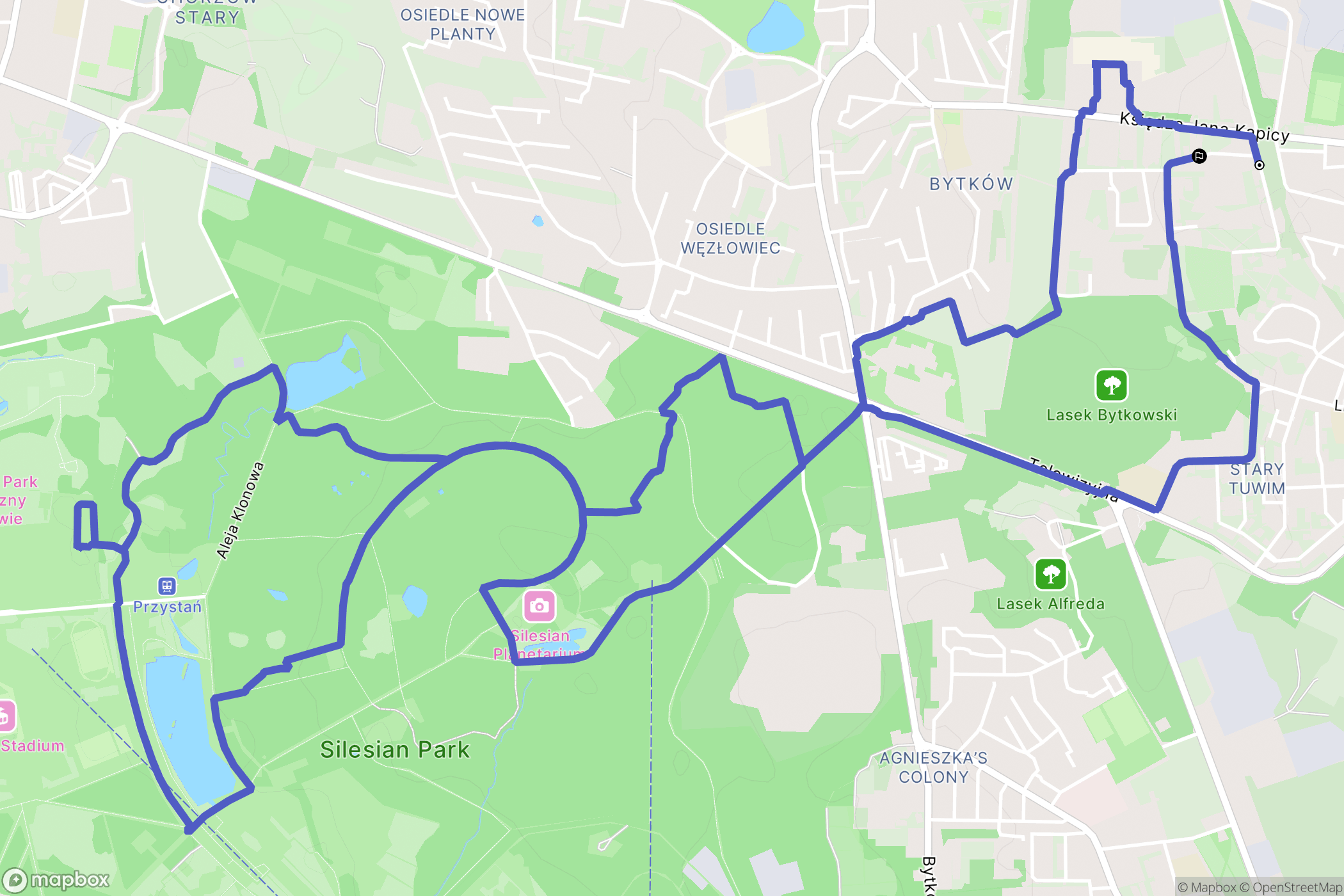 Siemianowice Śląskie: mapa trasy - Poland
