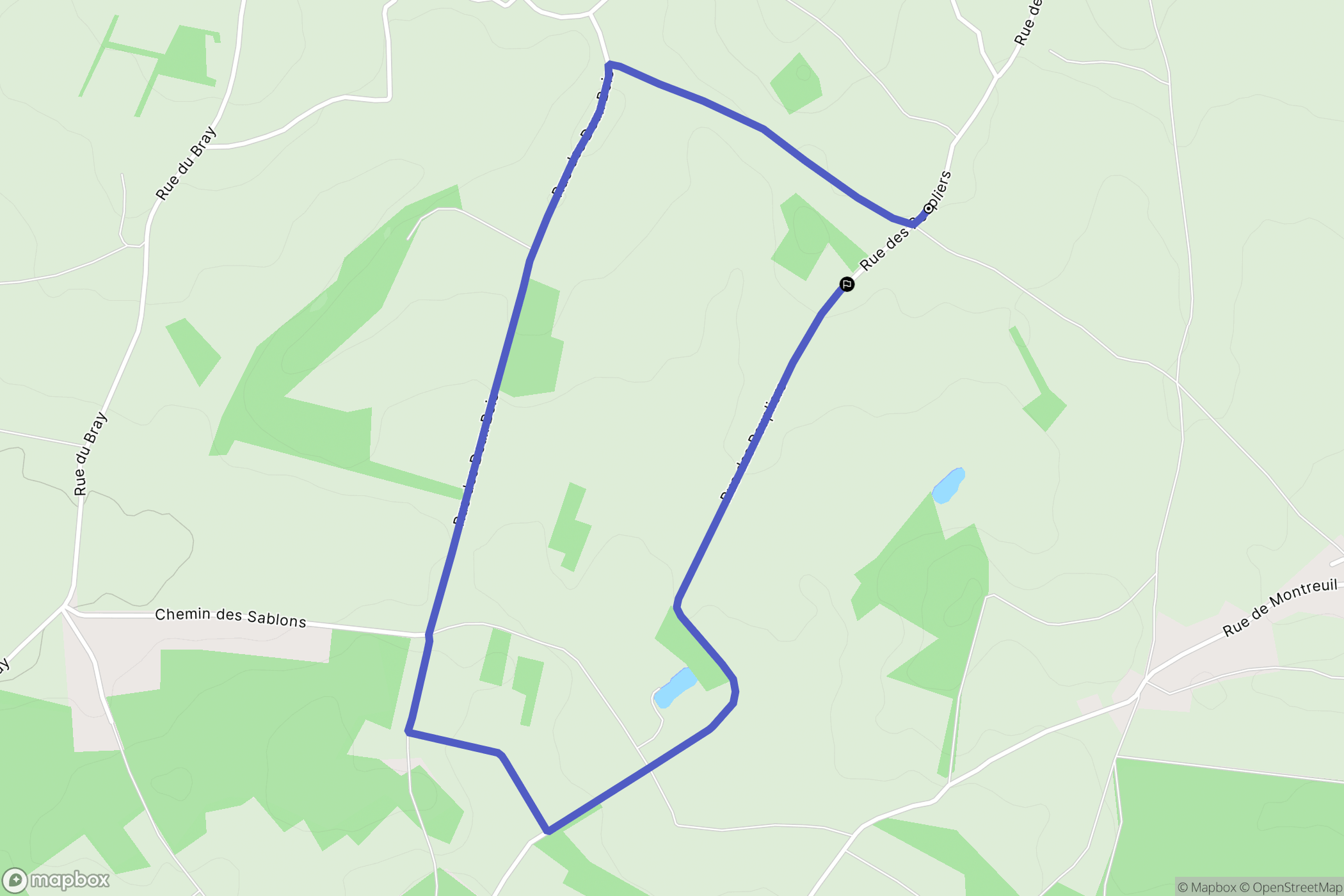 Senantes : carte du parcours de randonnée - France