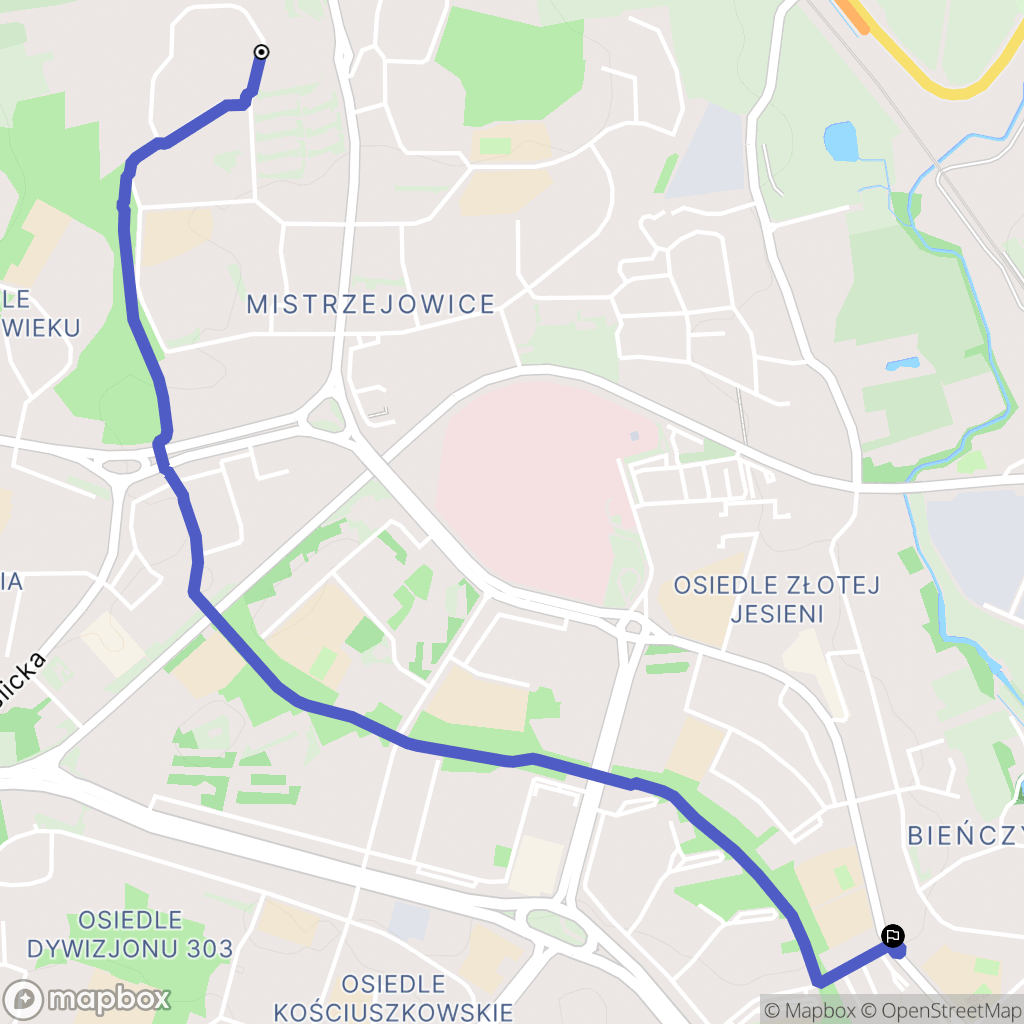 Kraków: mapa trasy - Poland