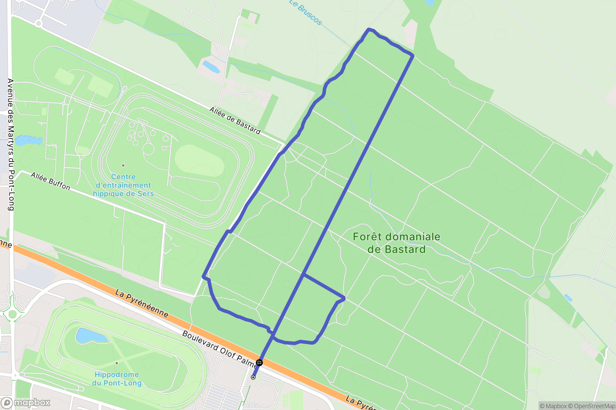 Pau : carte du parcours de randonnée - France